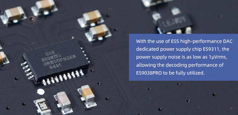 Chip ES9038PRO 8 kênh giúp giải mã nhanh chóng